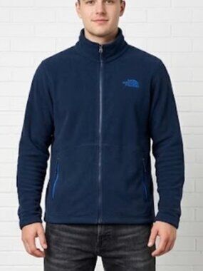 North Face Full-Zip Fleece Jacket, Navy, Medium